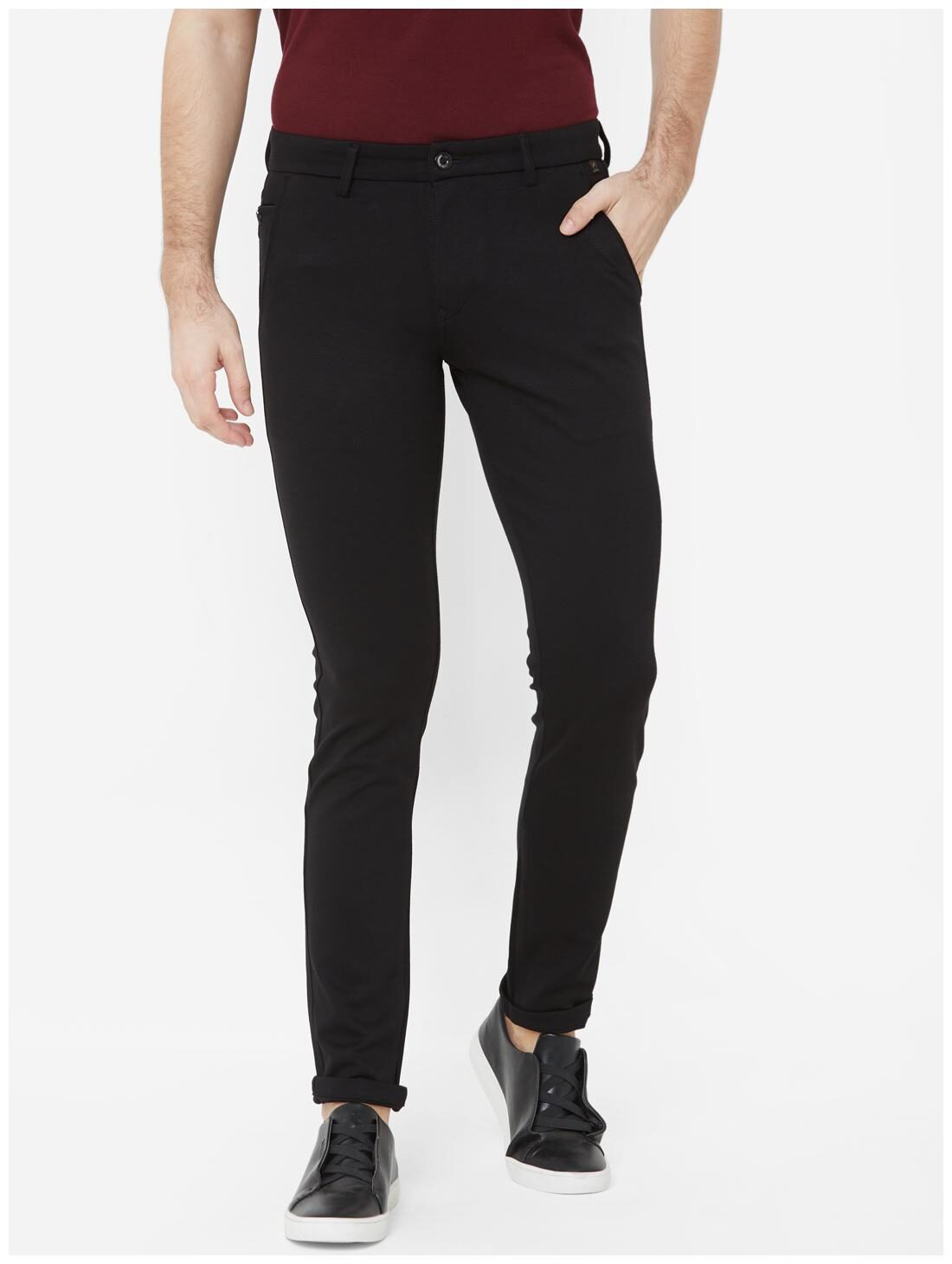 

Livewire Men Black Solid Slim fit Regular trousers