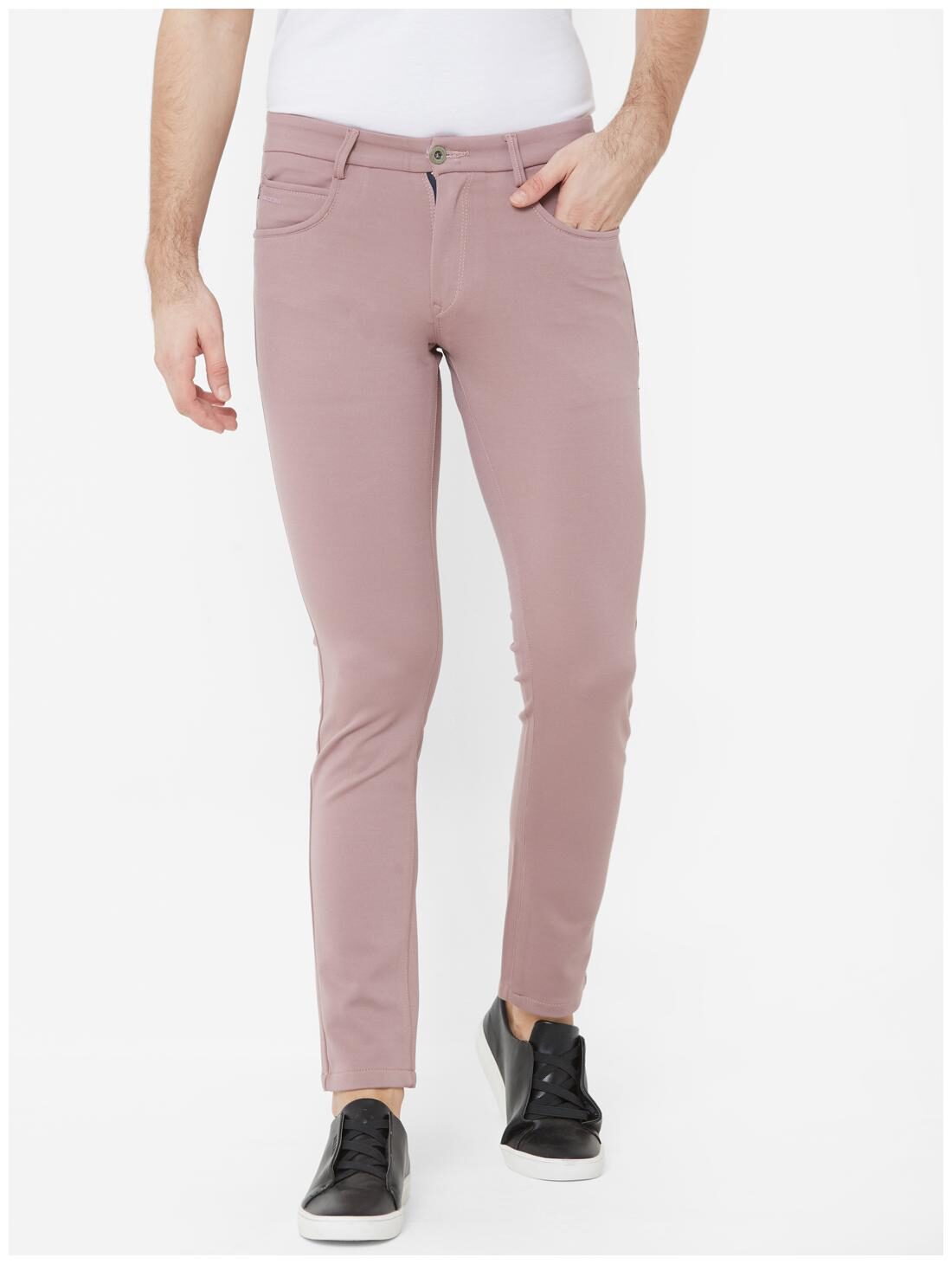 

Livewire Men Pink Solid Slim fit Regular trousers