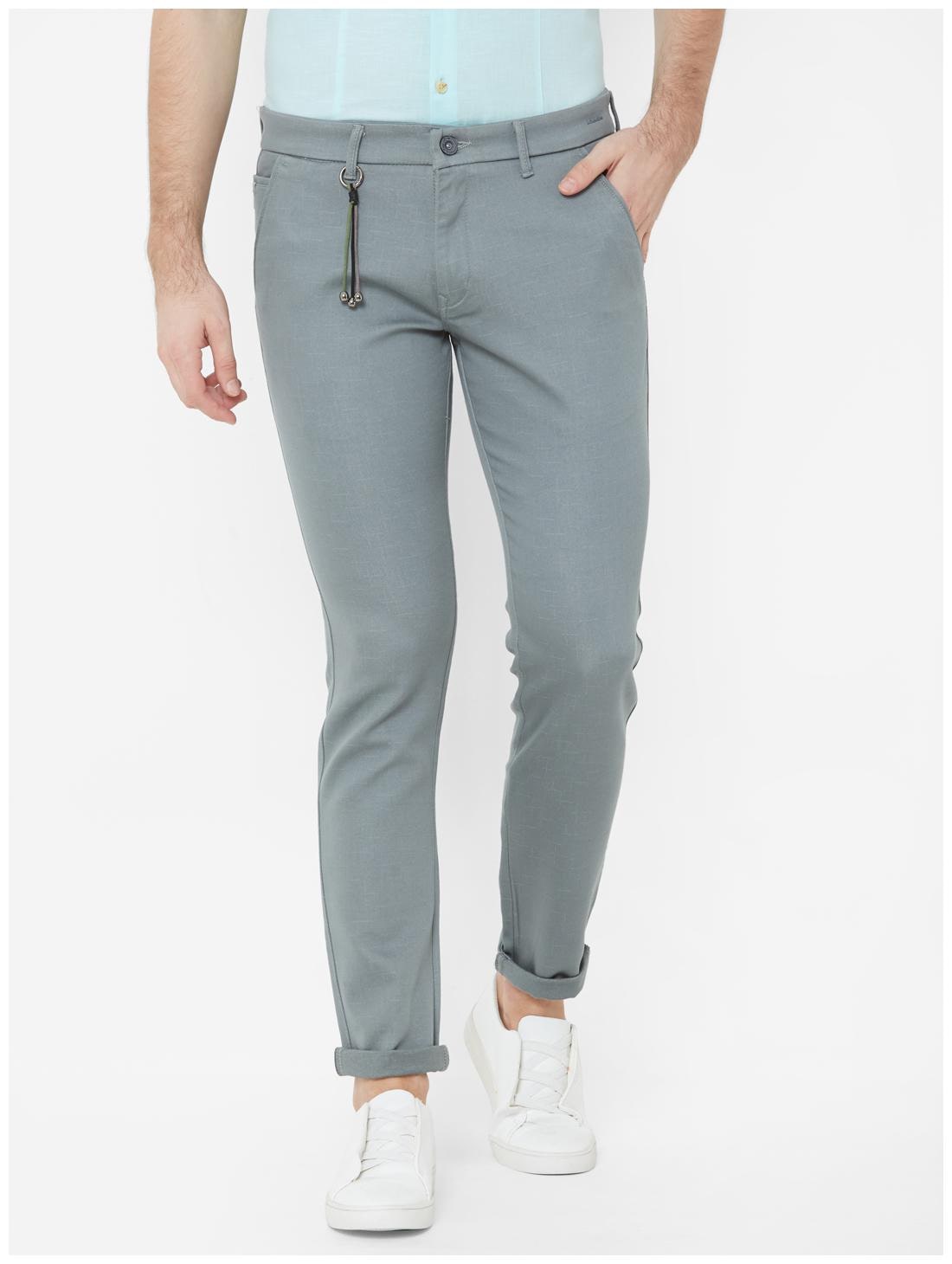 

Livewire Men Grey Solid Slim fit Regular trousers