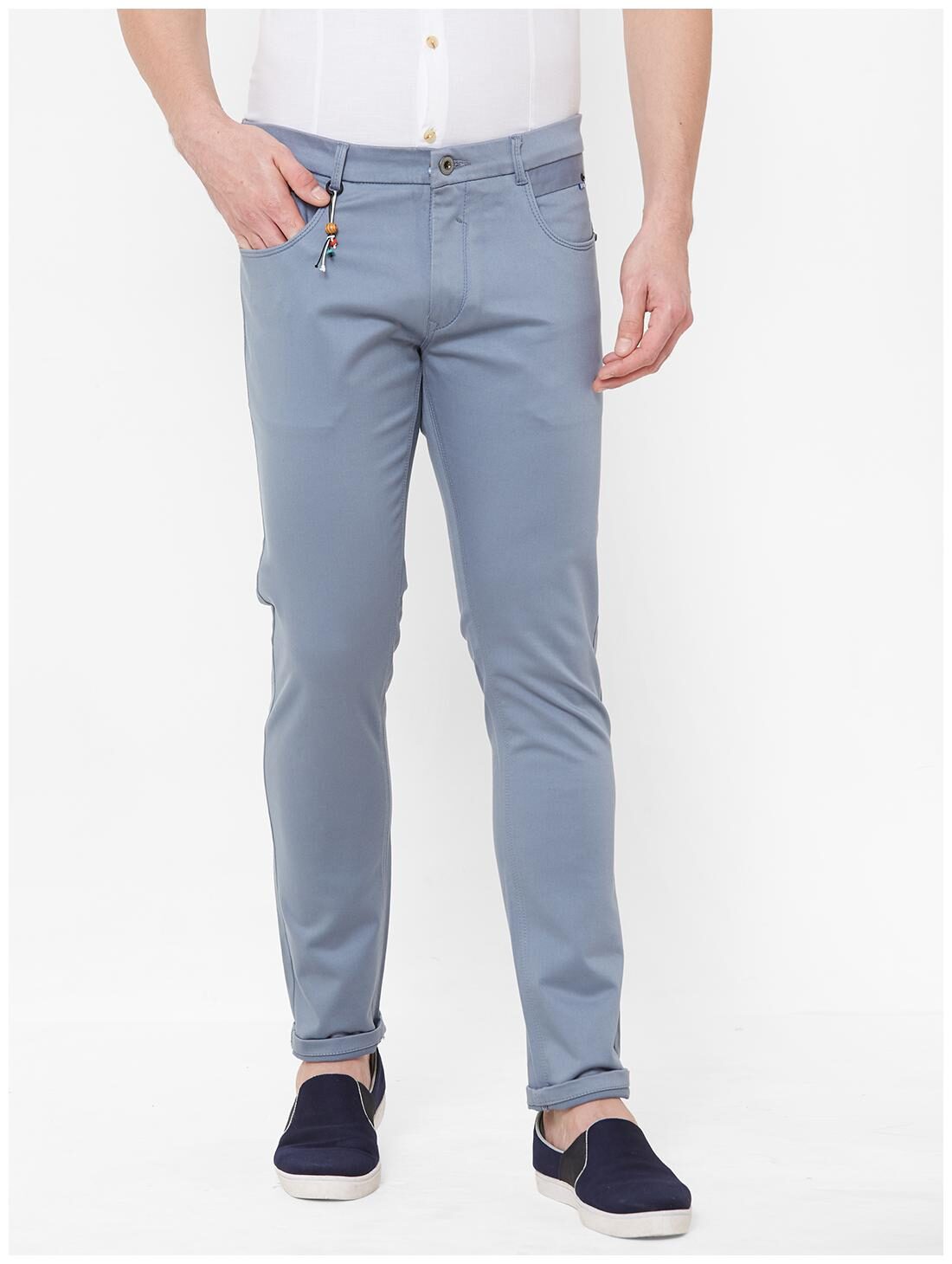 

Livewire Men Blue Solid Slim fit Regular trousers