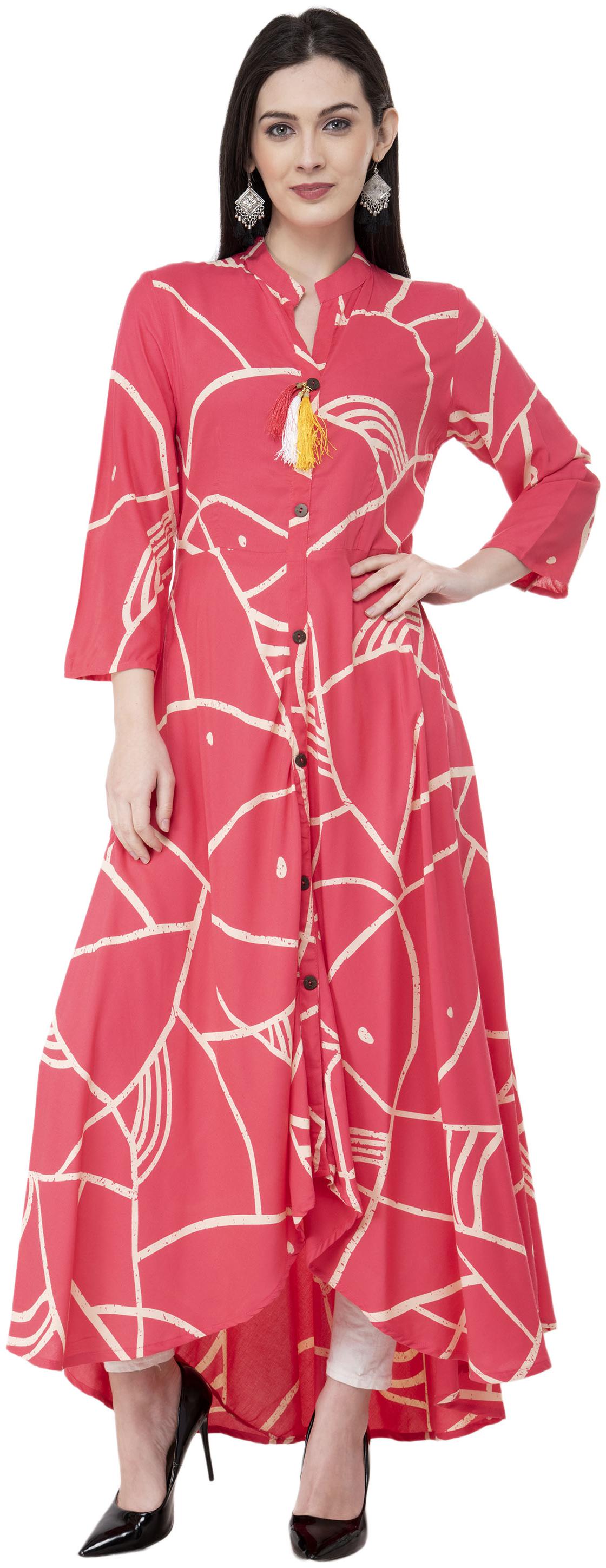 

LIVZA Cotton Printed Pink Color Kurta for Women