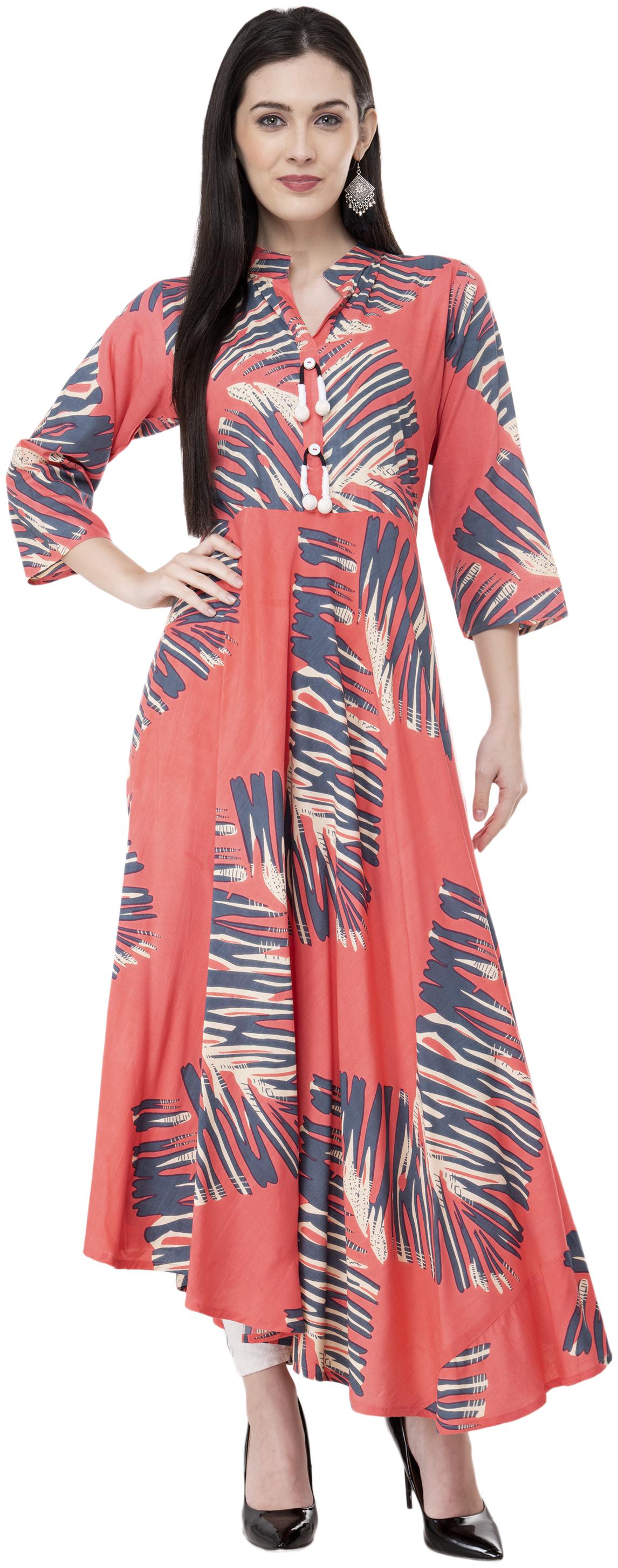 

LIVZA Cotton Printed Pink Color Kurta for Women