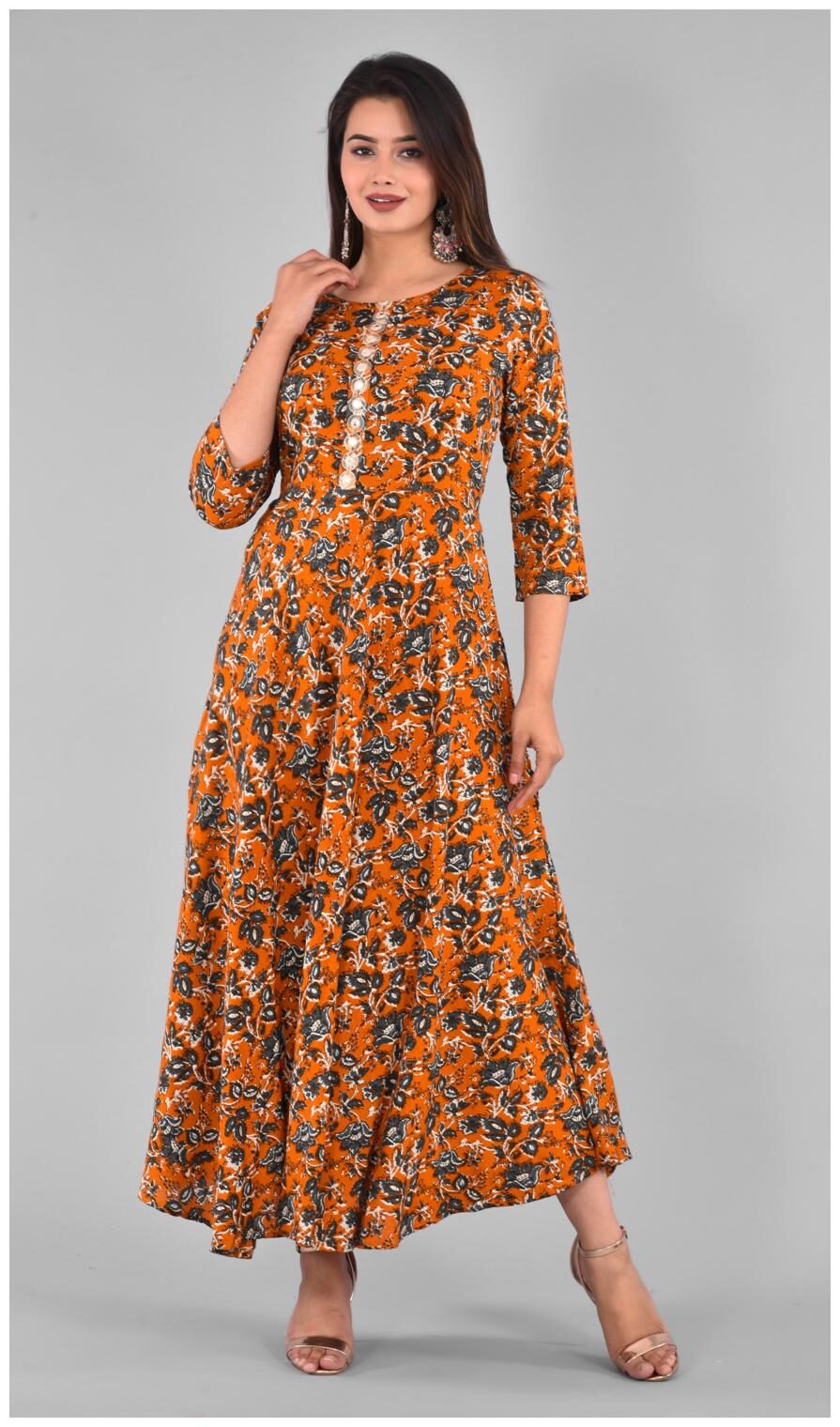 

LIYARA Women Multi Floral Anarkali Kurta