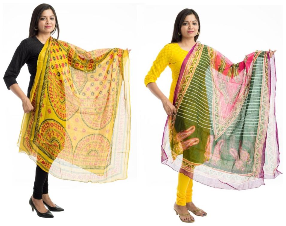 

Lodestone Cotton Printed Women s Dupatta Pack of 2
