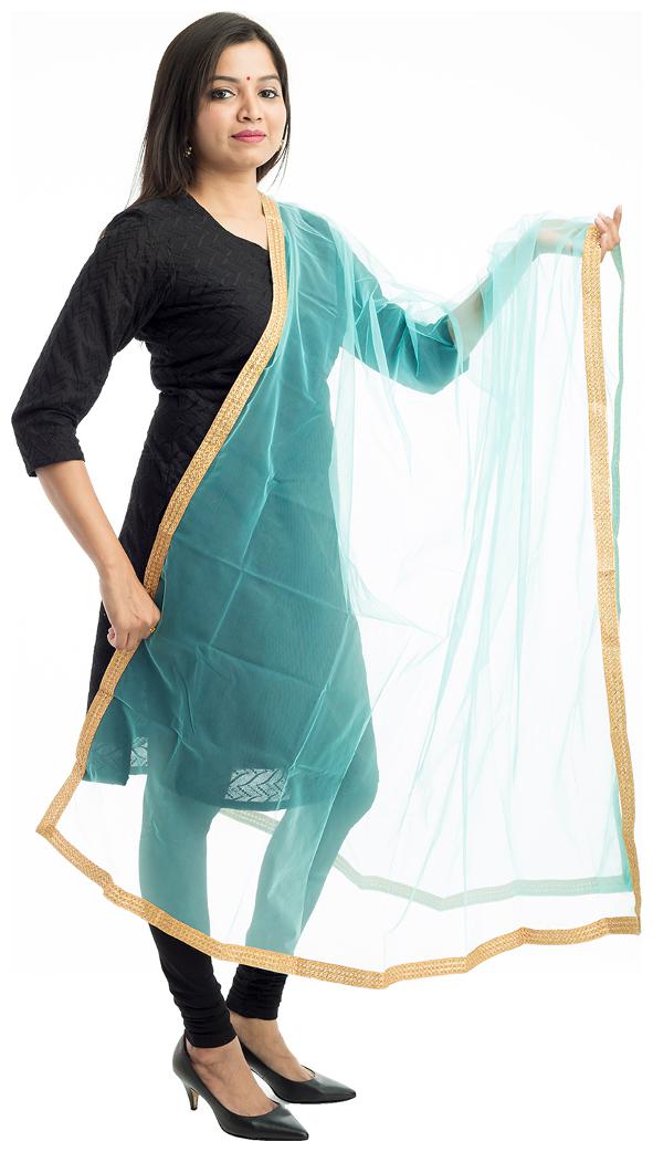 

Lodestone Women s Net Solid Dupatta (Sky Blue)