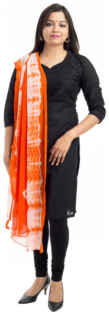 

Lodestone Women s Pure Chiffon Printed Dupatta (Orange)