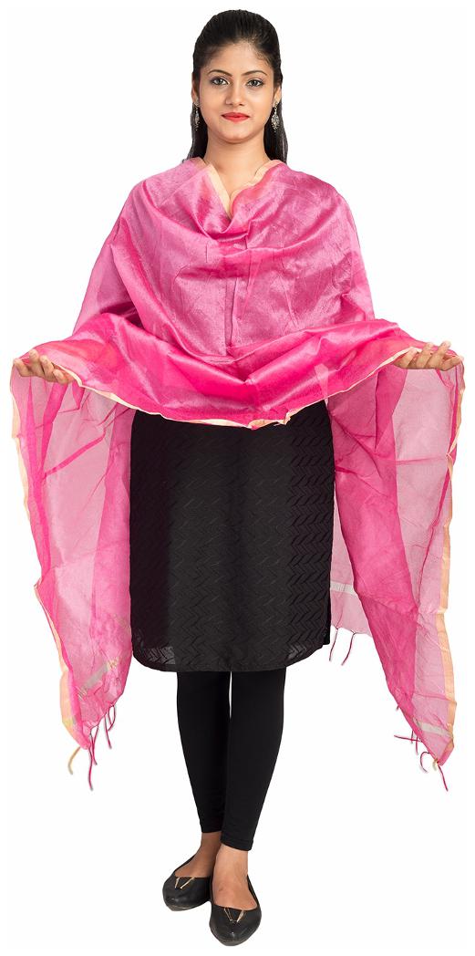 

Lodestone Woman s Chanderi Silk Dupatta (Pink)
