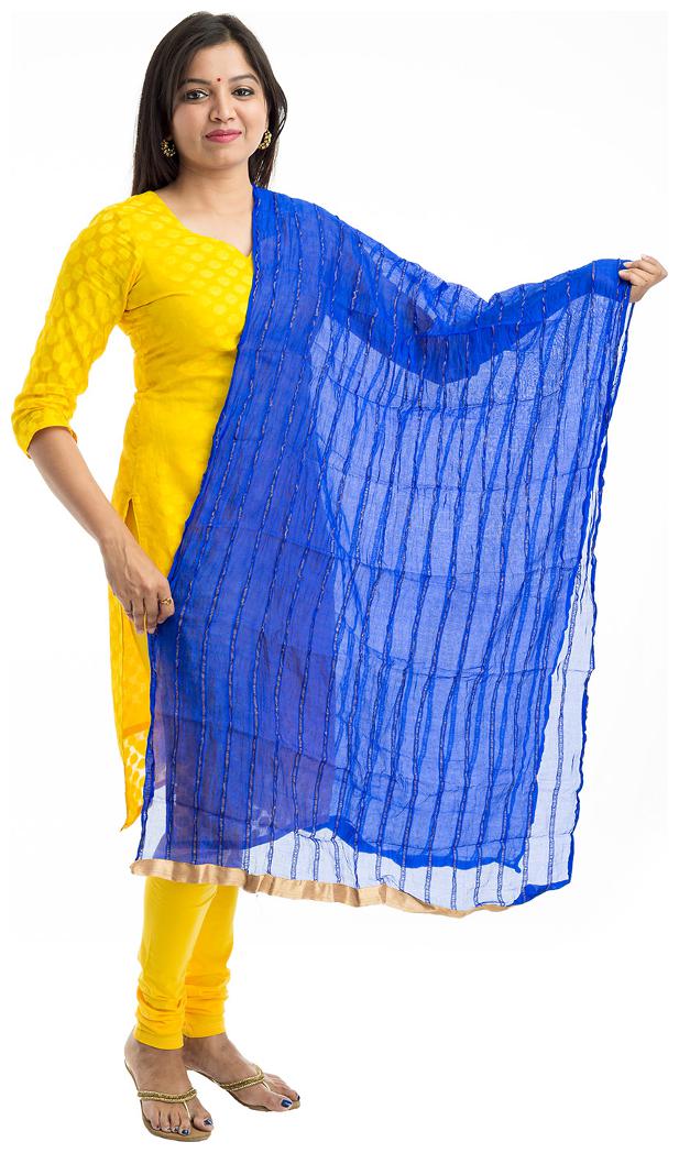 

Lodestone Women s Chanderi Solid Dupatta (Blue)