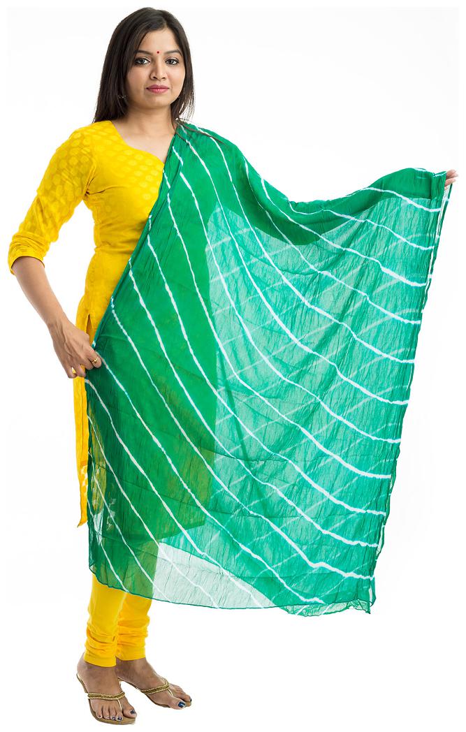 

Lodestone Women s Pure Chiffon Printed Dupatta (Green)