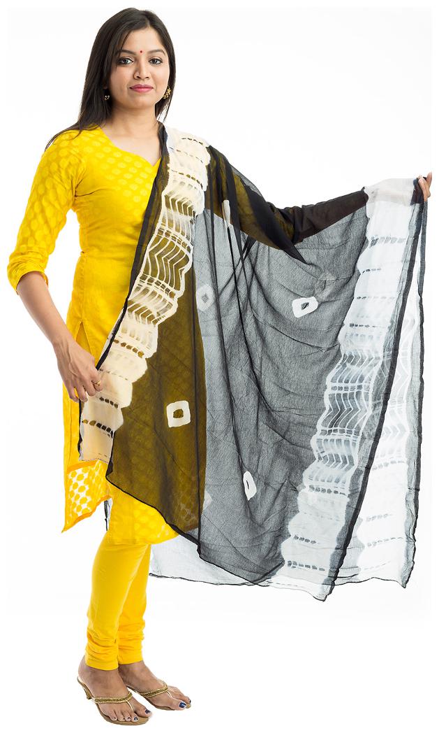 

Lodestone Women s Pure Chiffon Printed Dupatta (Black)