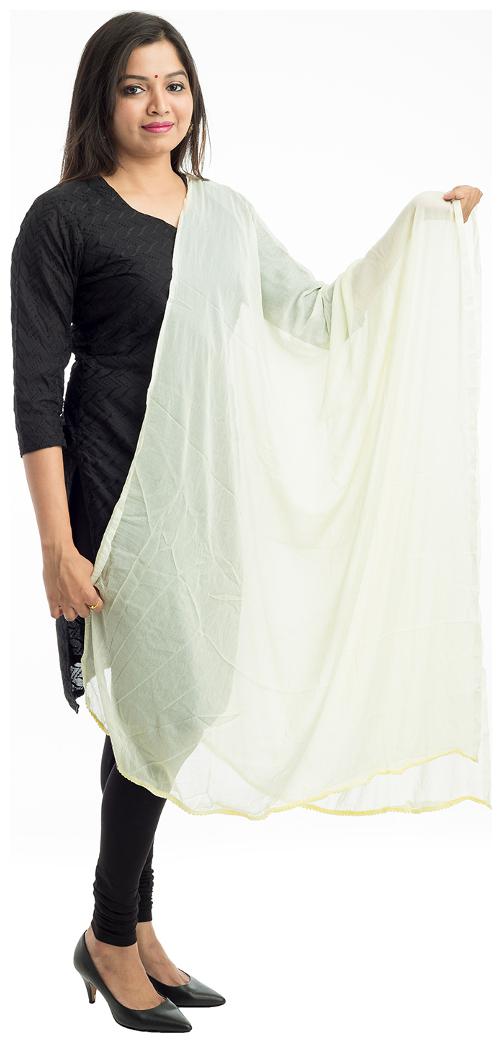 

Lodestone Women s Pure Chiffon Solid Dupatta (Off-White)