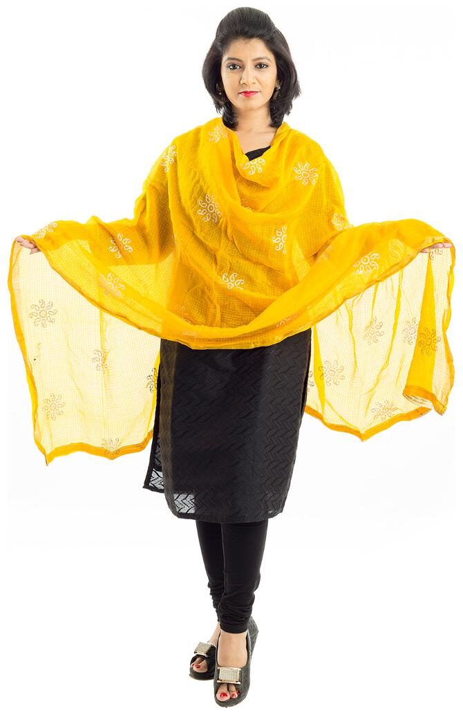

Lodestone Women s Jute Printed Dupatta (Yellow)