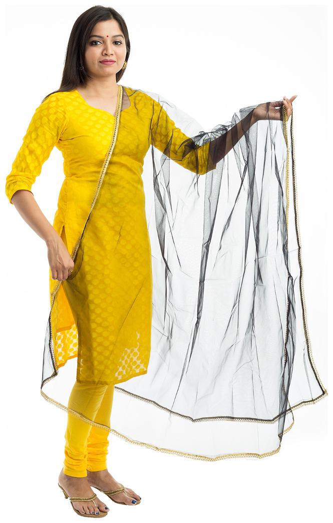 

Lodestone Women s Net Solid Dupatta (Black)