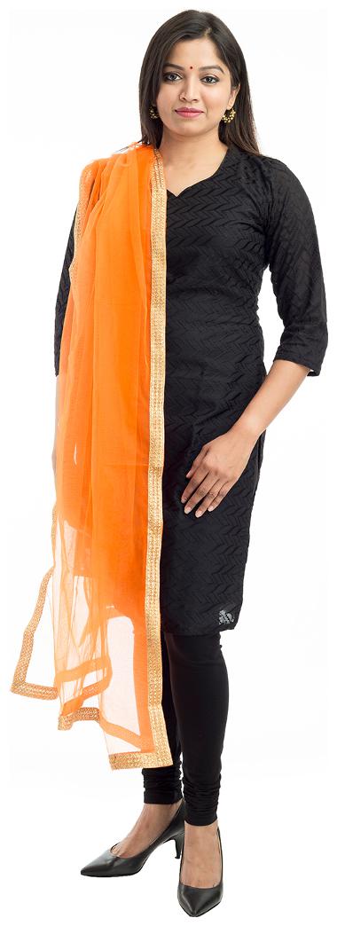

Lodestone Women s Net Solid Dupatta (Orange)