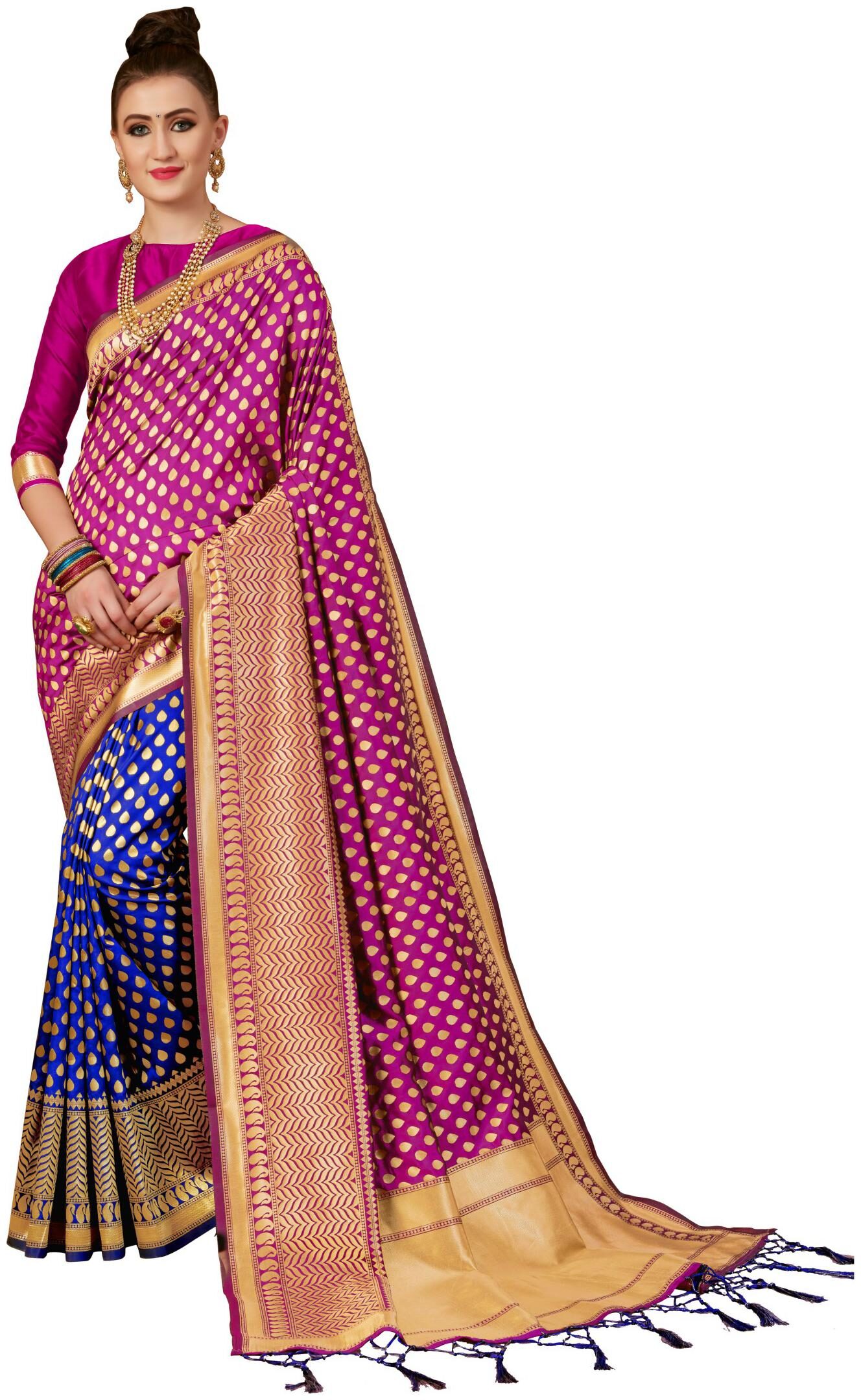 

London Beauty Pink Banarasi Silk Saree