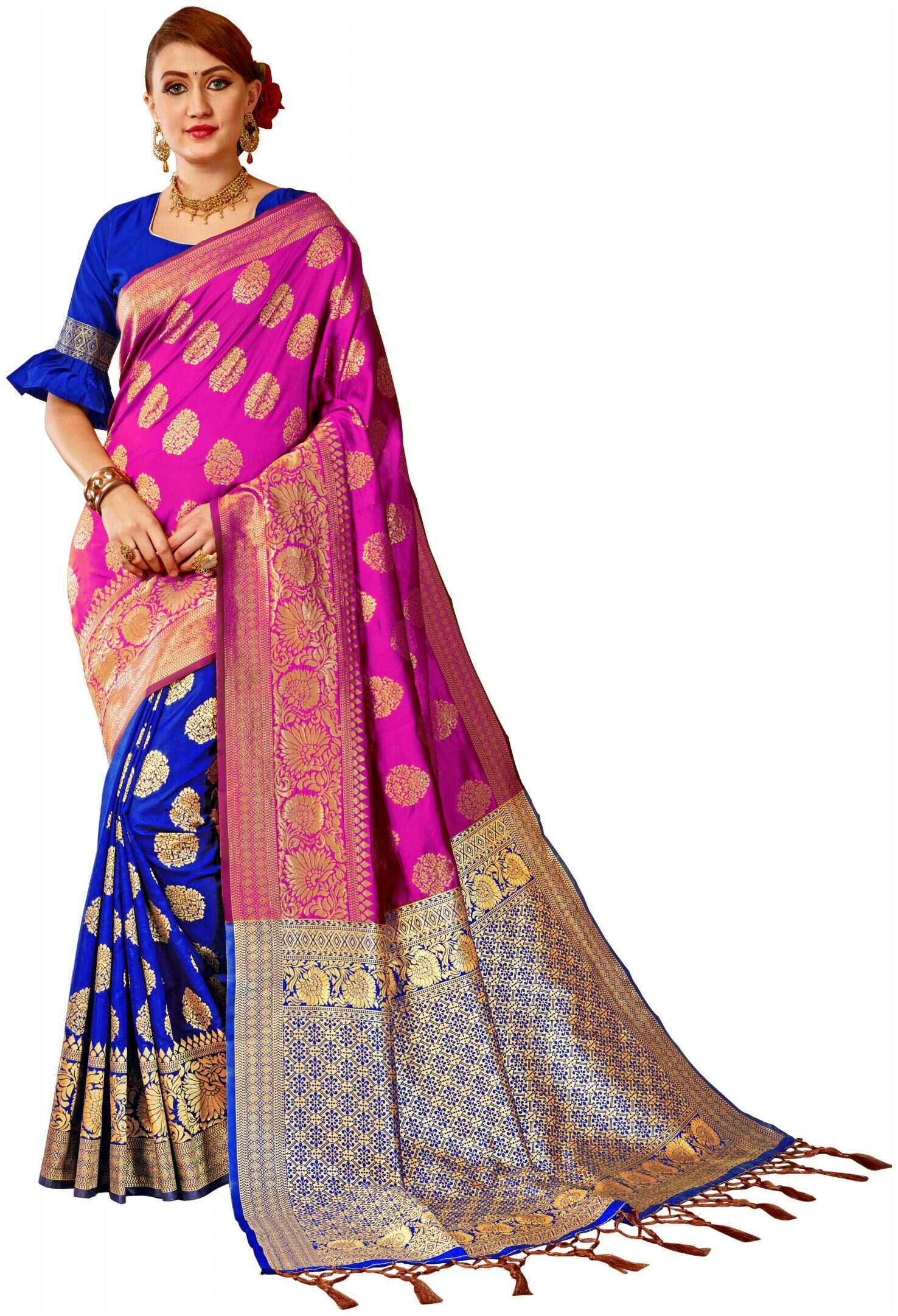 

London Beauty Pink Banarasi Silk Saree