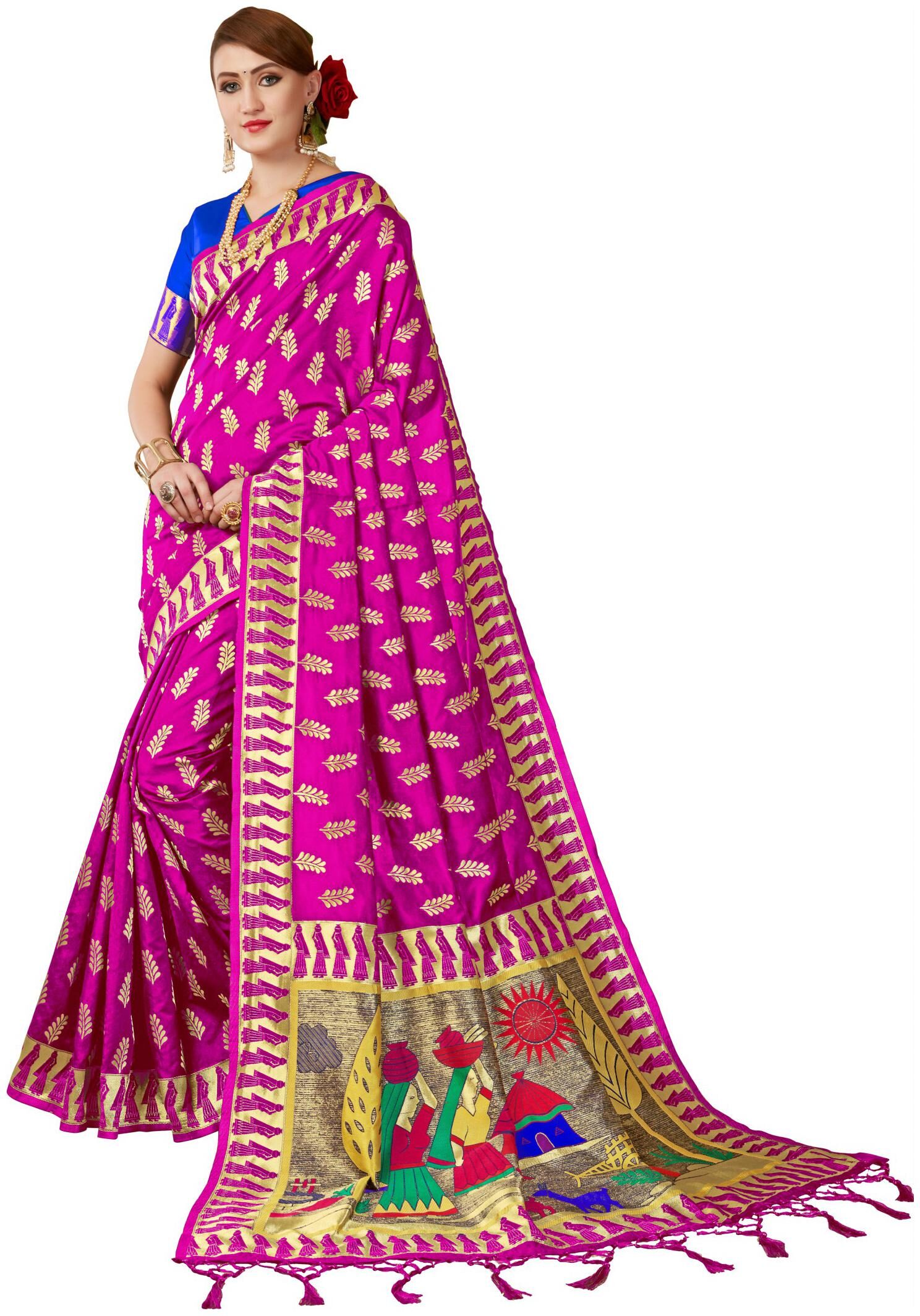 

London Beauty Pink Banarasi Silk Saree