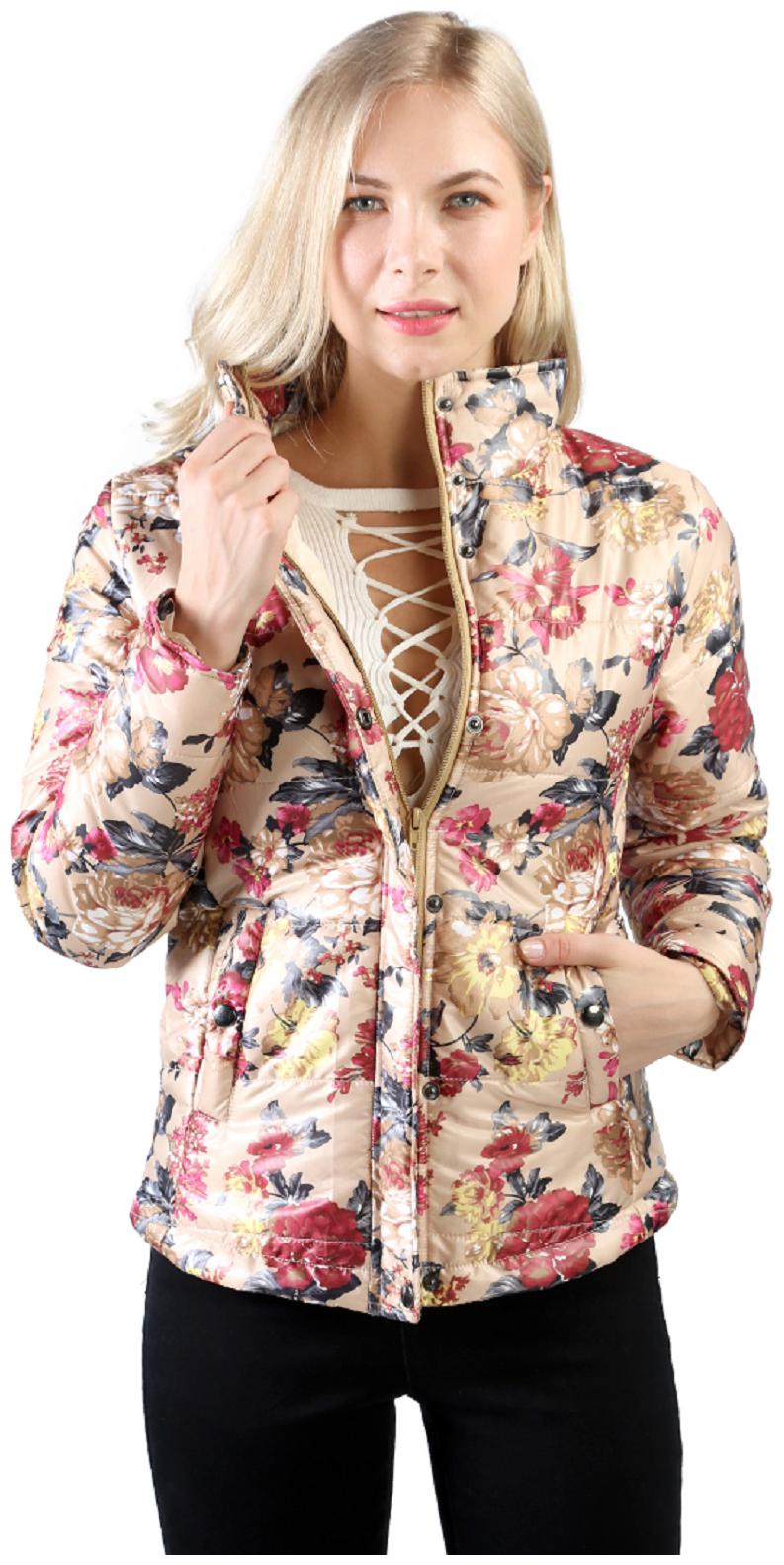 

London Rag Women Floral Regular Jacket - Beige