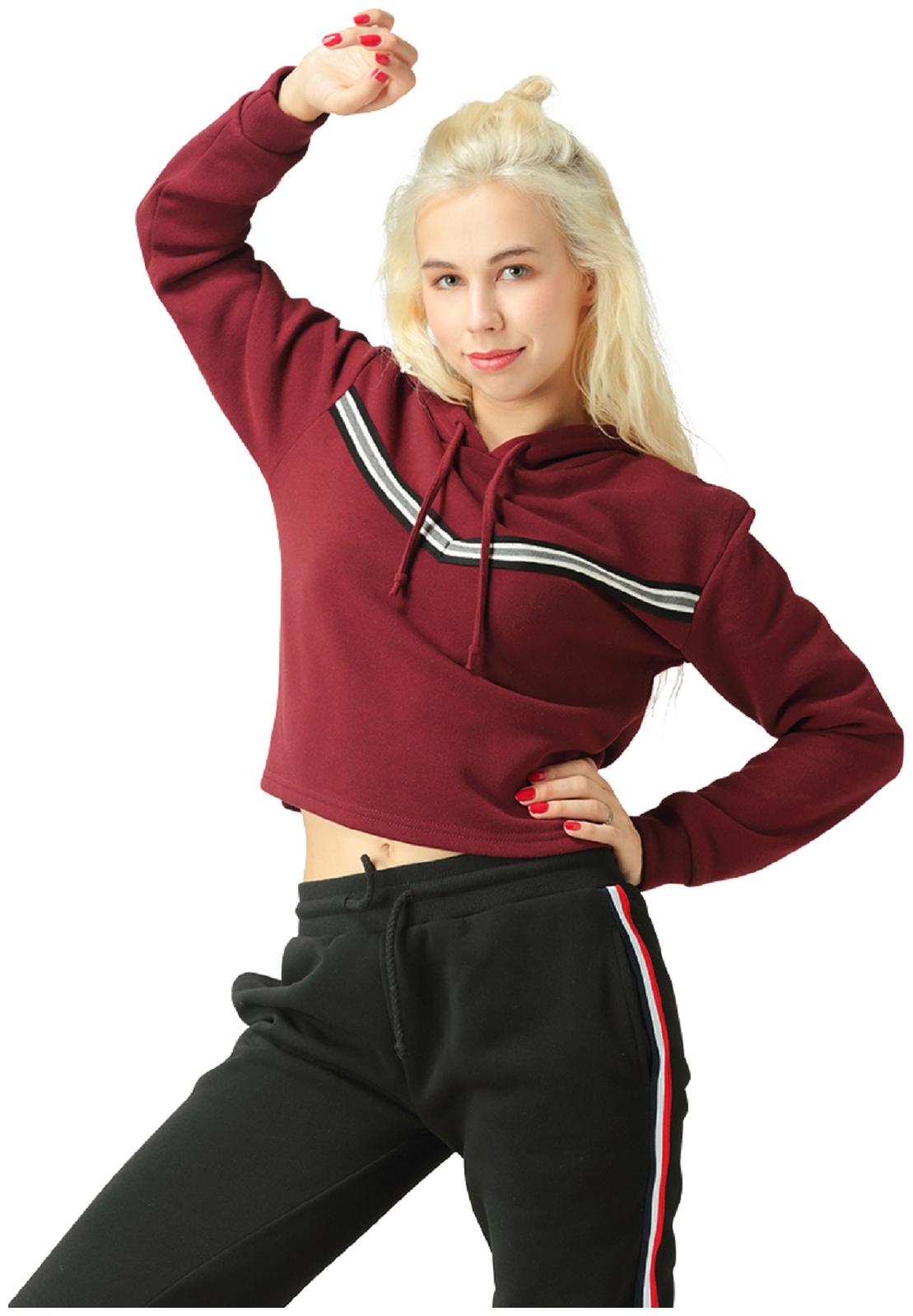 

London Rag Blended Solid Sweatshirt For Women Color Maroon