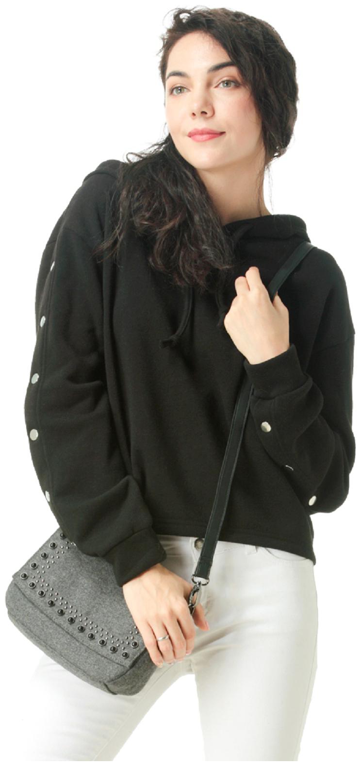 

London Rag Women Solid Sweatshirt - Black