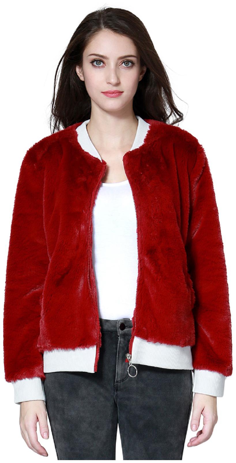 

London Rag Women Solid Regular Jacket - Maroon