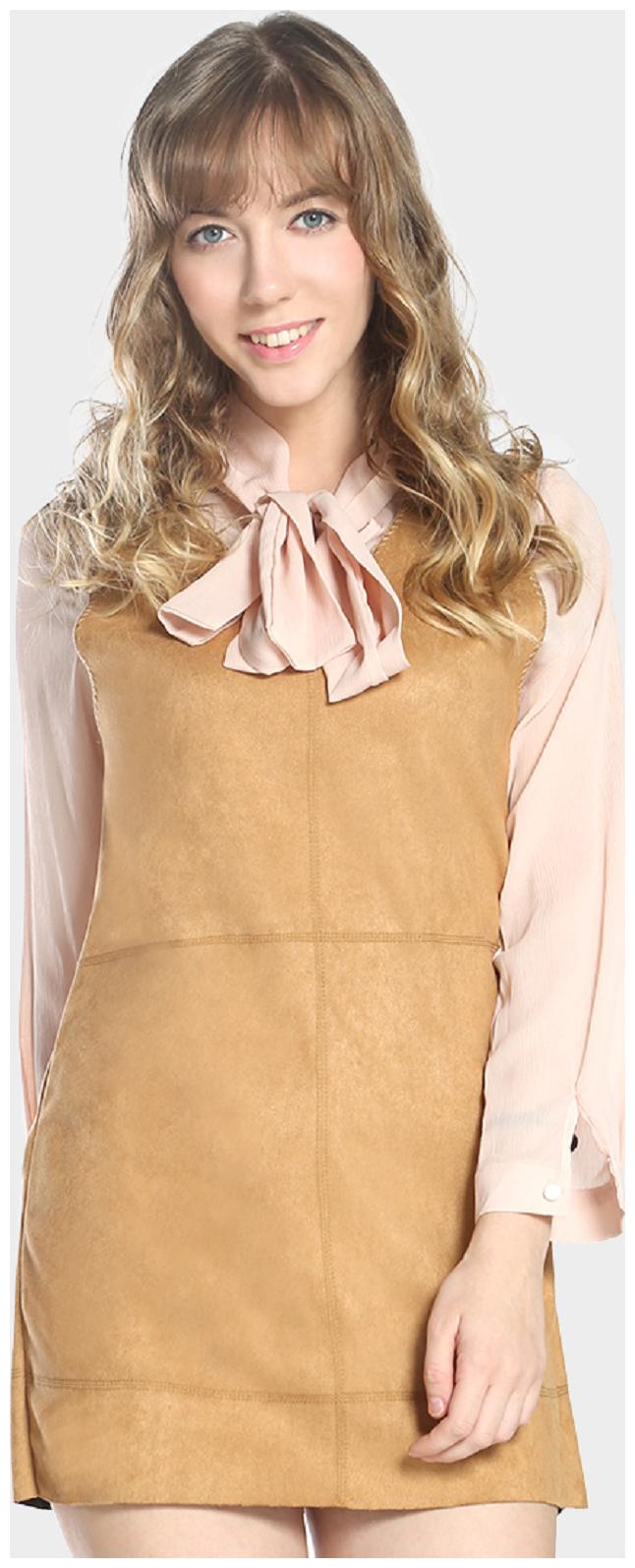 

London Rag Beige Solid Bodycon dress