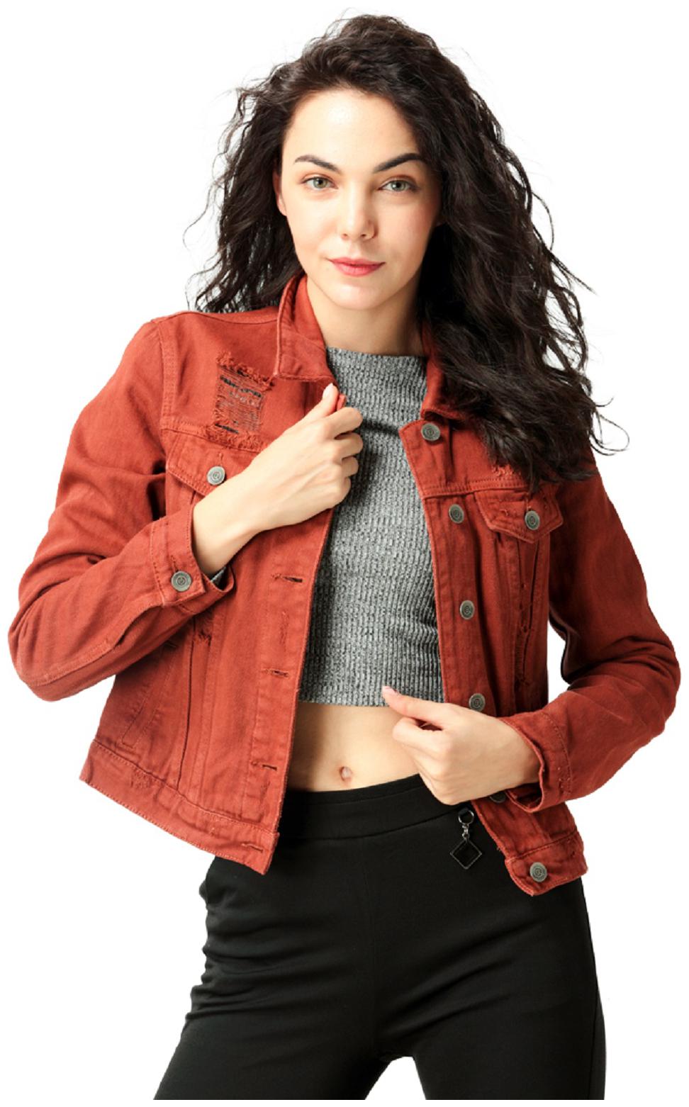 

London Rag Women Solid Regular Jacket - Orange