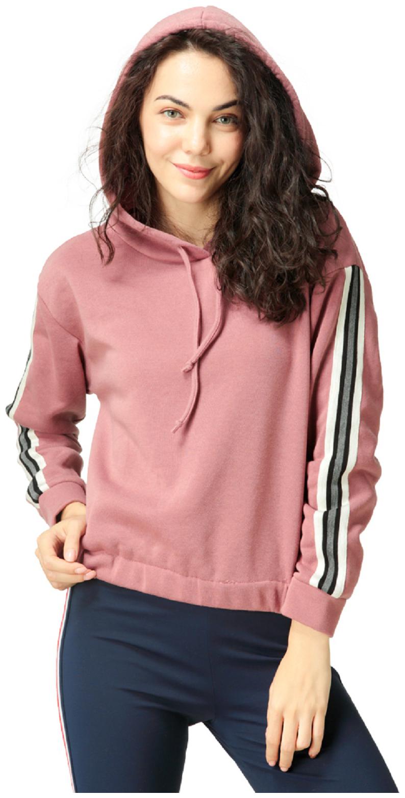 

London Rag Women Solid Hoodie - Pink