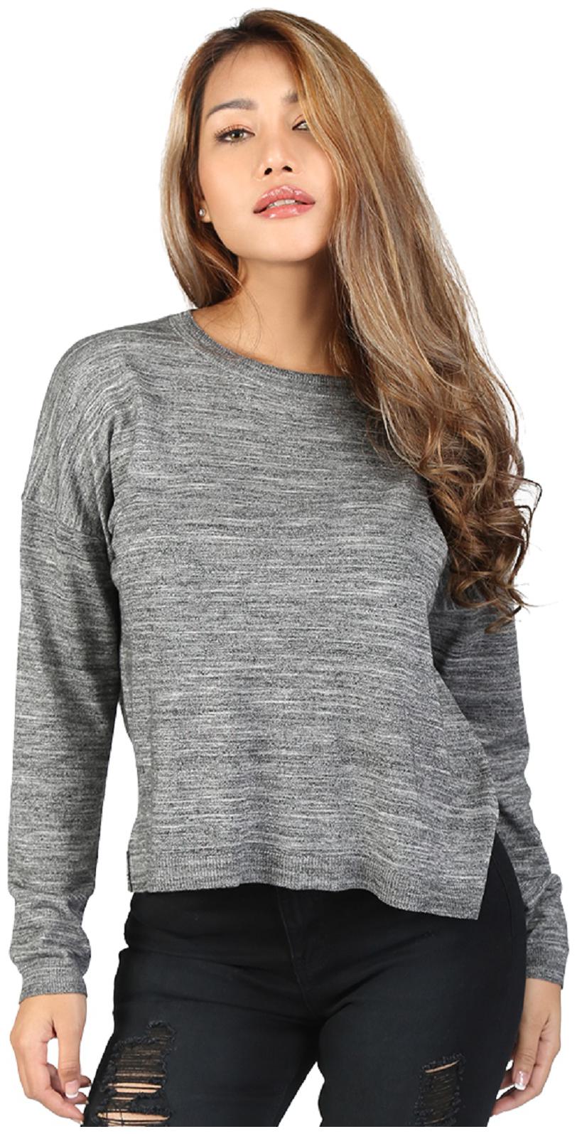 

London Rag Women Solid Sweatshirt - Grey