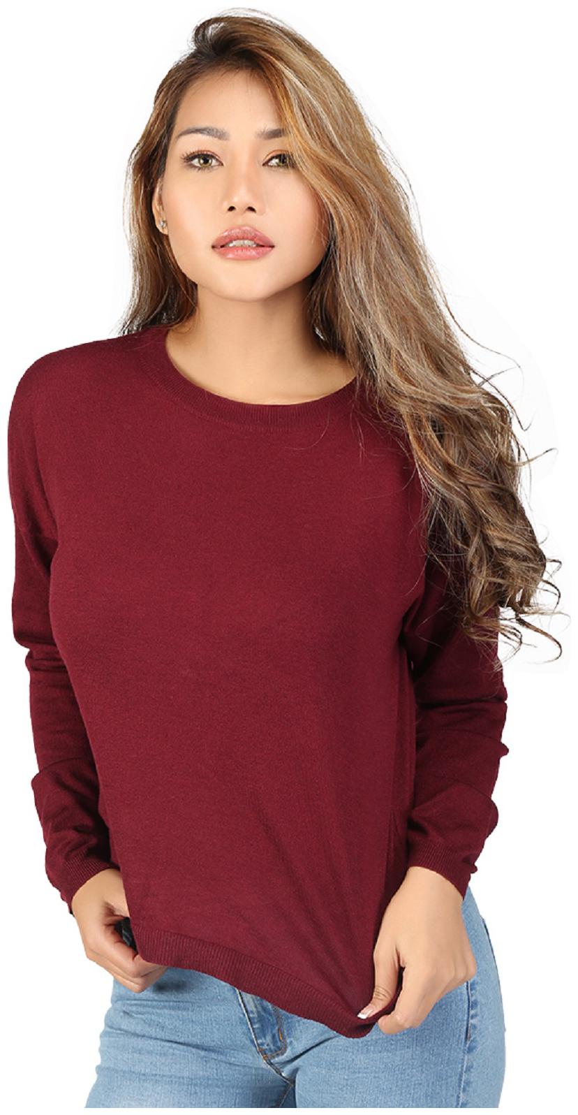 

London Rag Women Solid Sweatshirt - Maroon