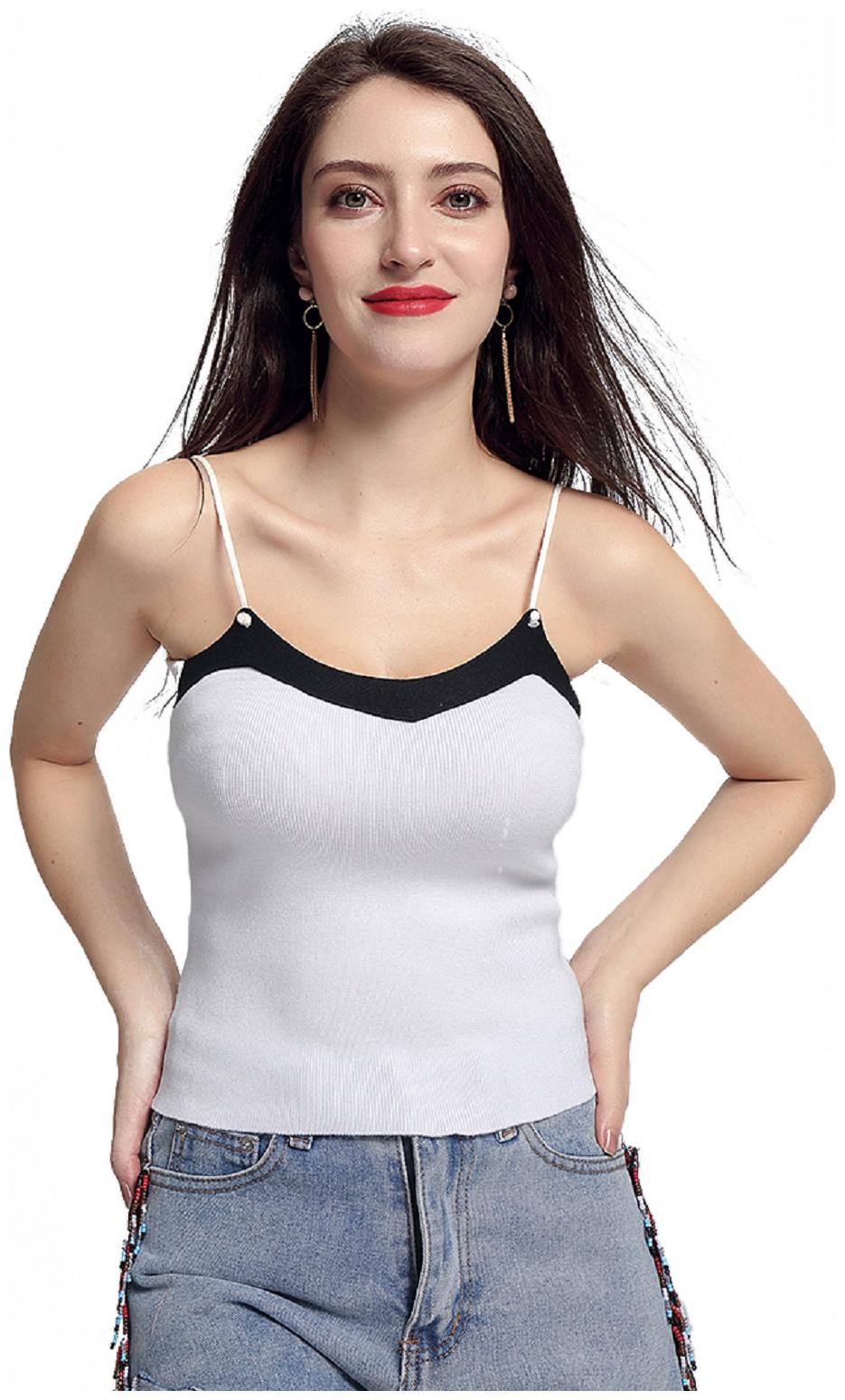 

London Rag Women White Regular fit Shoulder strap neck Polyester Tank top