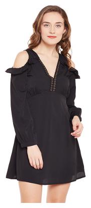 

Oxolloxo Black Solid A-line dress