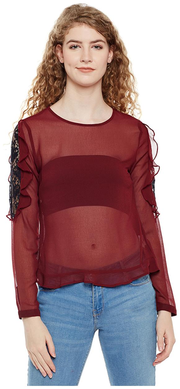 

Oxolloxo Women Solid A-line top - Red