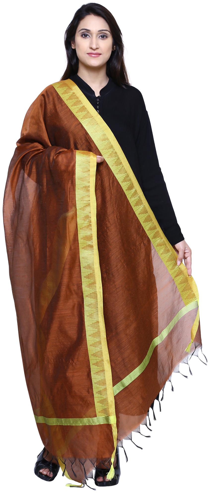 

Loom Legacy Women Banarasi Cotton Silk Chanderi Jacquard Dupatta