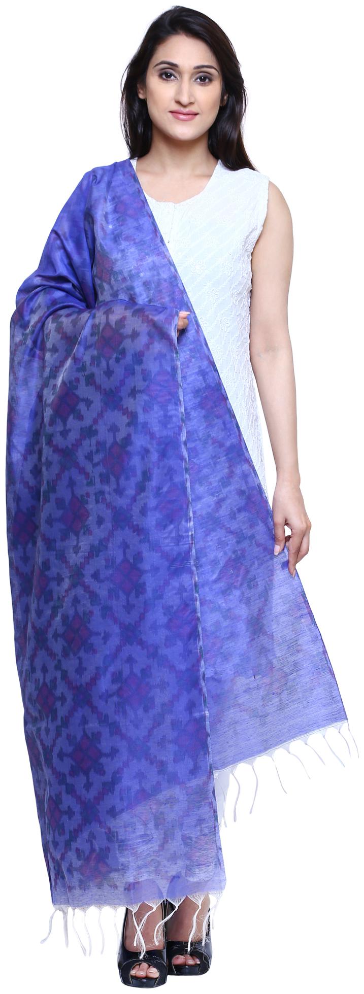 

Loom Legacy Women Banarasi Cotton Silk Chanderi Jacquard Dupatta