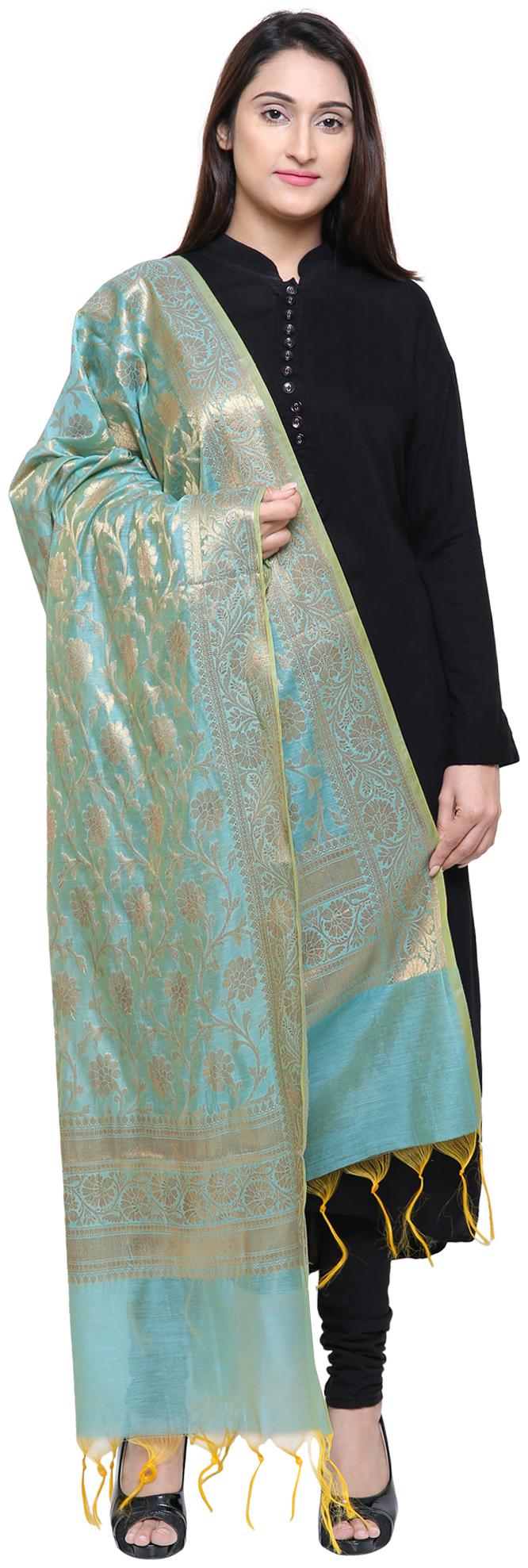 

Loom Legacy Jacquard Wedding Dupatta Blue