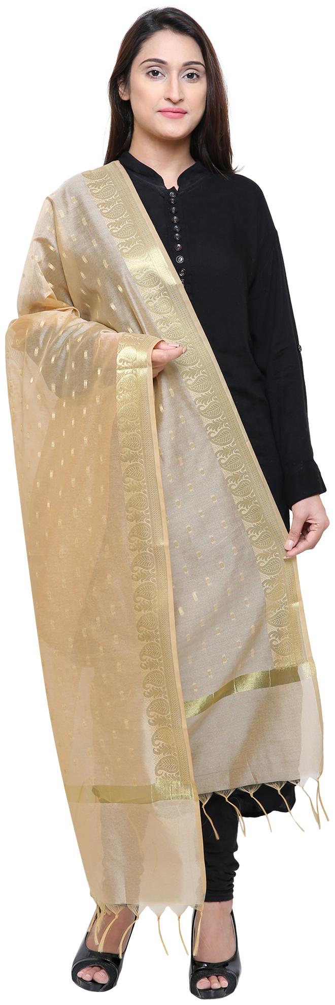 

Loom Legacy Jacquard Wedding Dupatta Beige