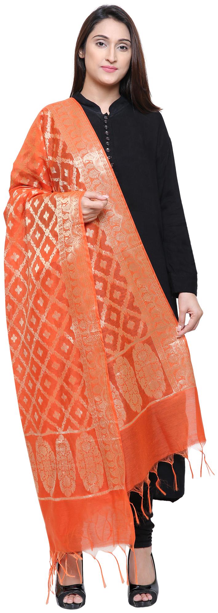 

Loom Legacy Jacquard Wedding Dupatta Orange