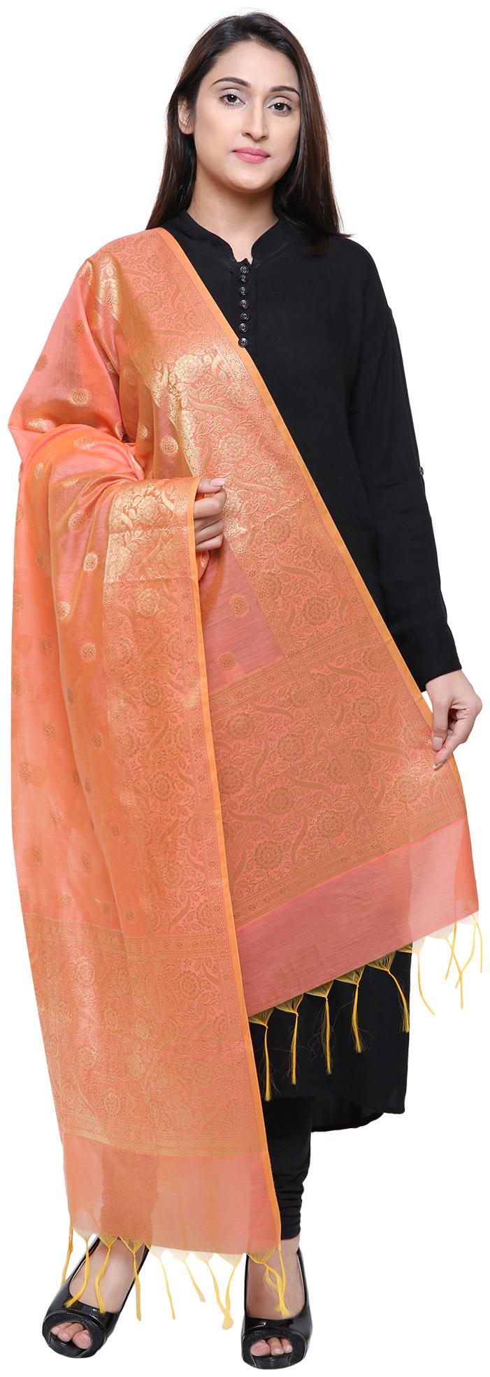 

Loom Legacy Jacquard Wedding Dupatta Orange