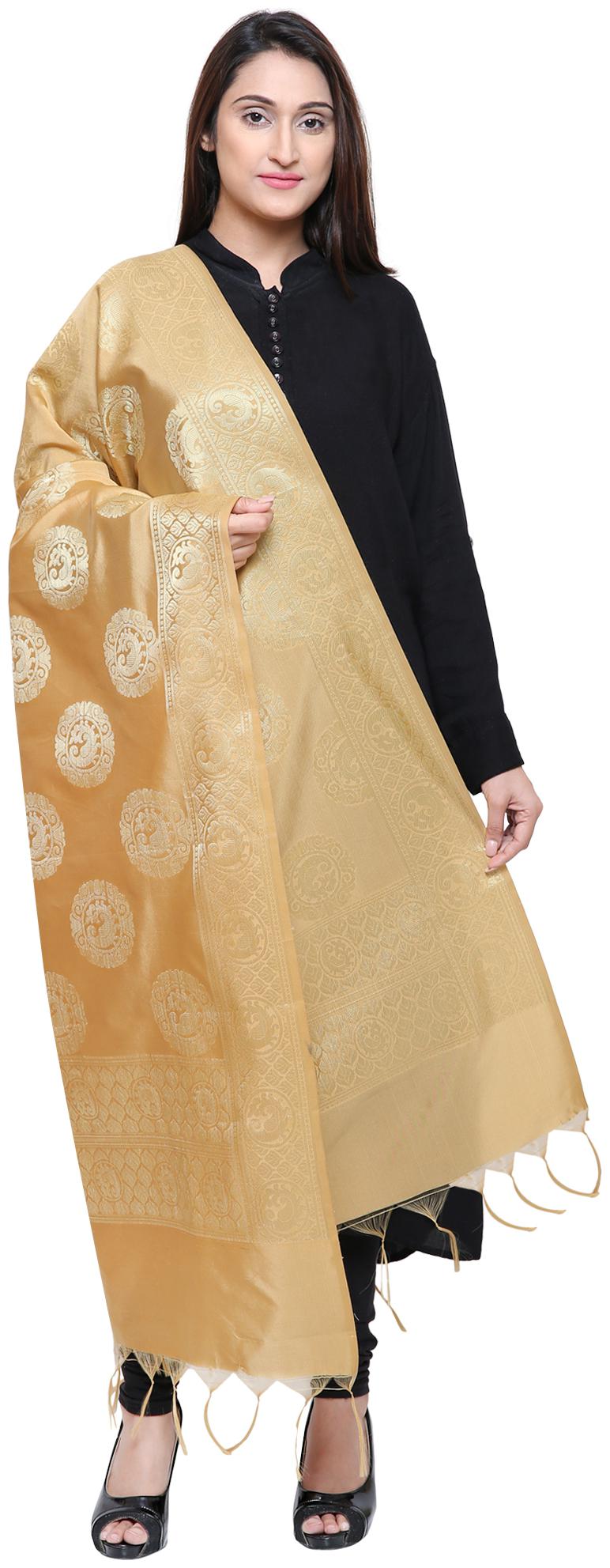 

Loom Legacy Jacquard Wedding Dupatta Beige