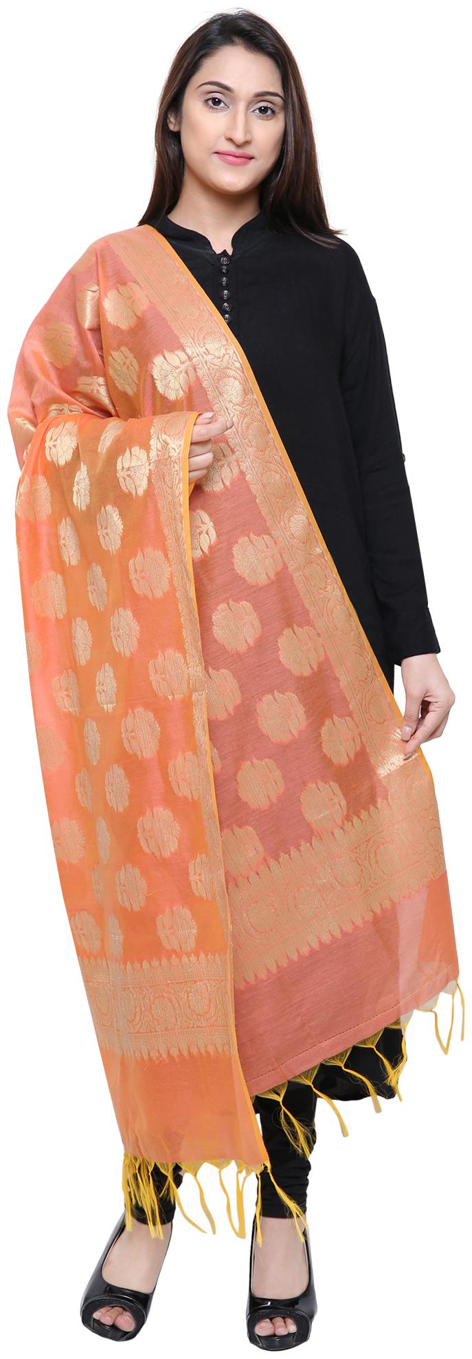

Loom Legacy Jacquard Wedding Dupatta Orange