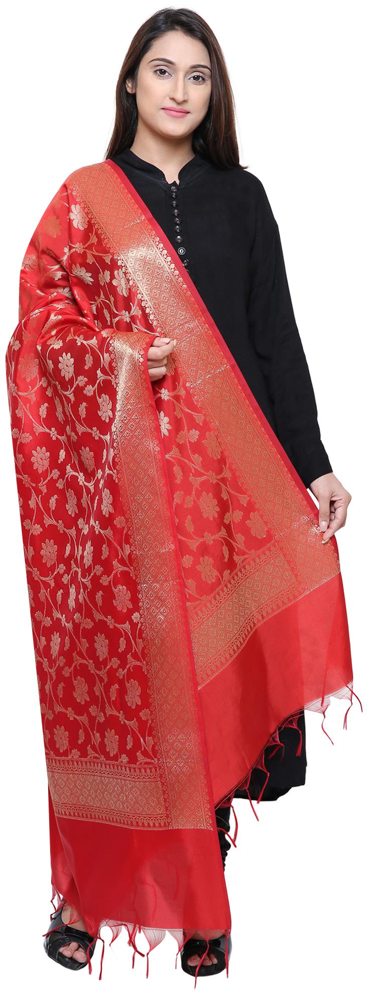 

Loom Legacy Jacquard Wedding Dupatta Red