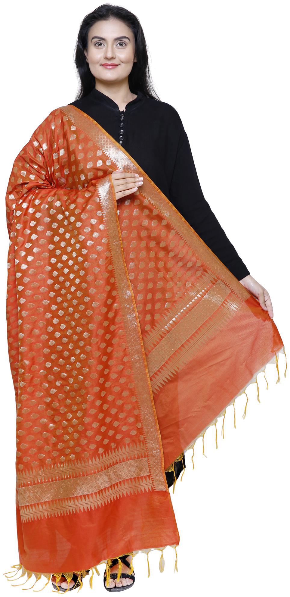 

Loom Legacy Womens Banarasi Silk Jacquard Dupatta