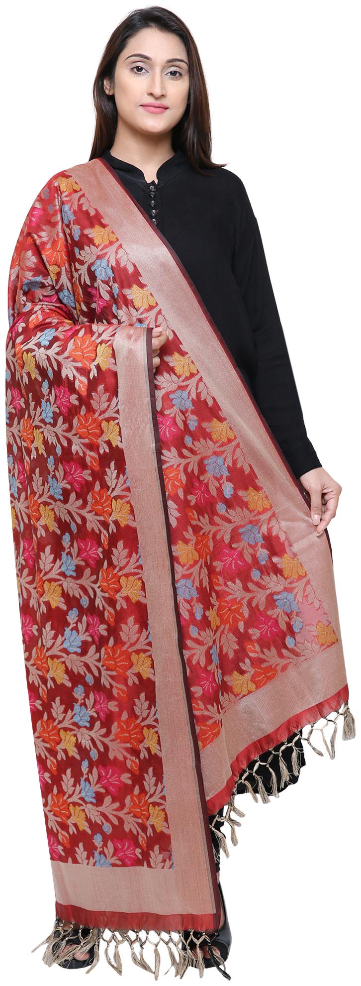 

Loom Legacy Jacquard Wedding Dupatta Red