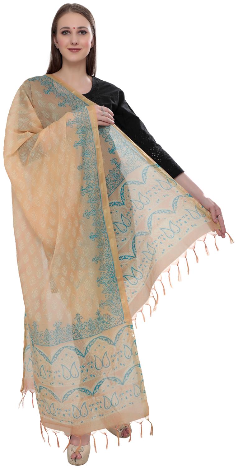 

loom legacy Ethically Handcrafted Designer Dupatta With Zari Colour MULTI