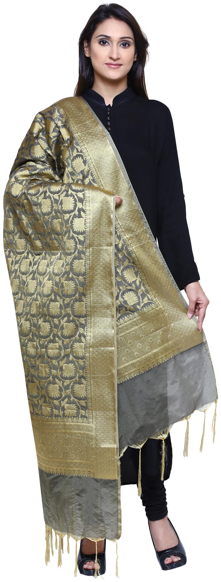 

Loom Legacy Women Banarasi Silk Jacquard Dupatta