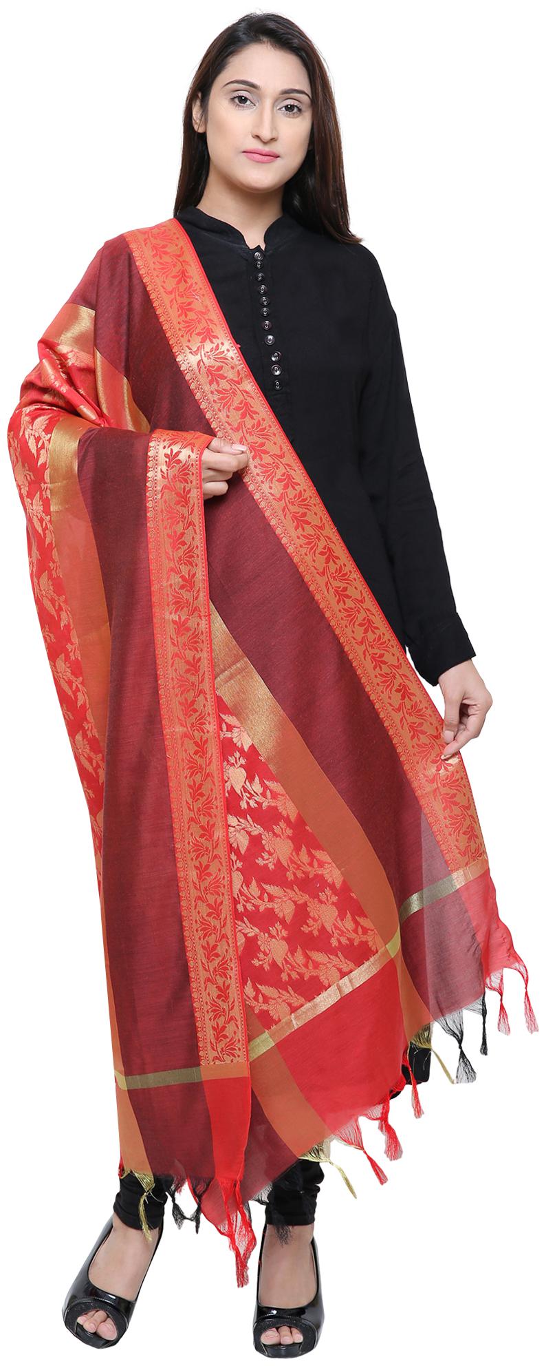 

Loom Legacy Jacquard Wedding Dupatta Red