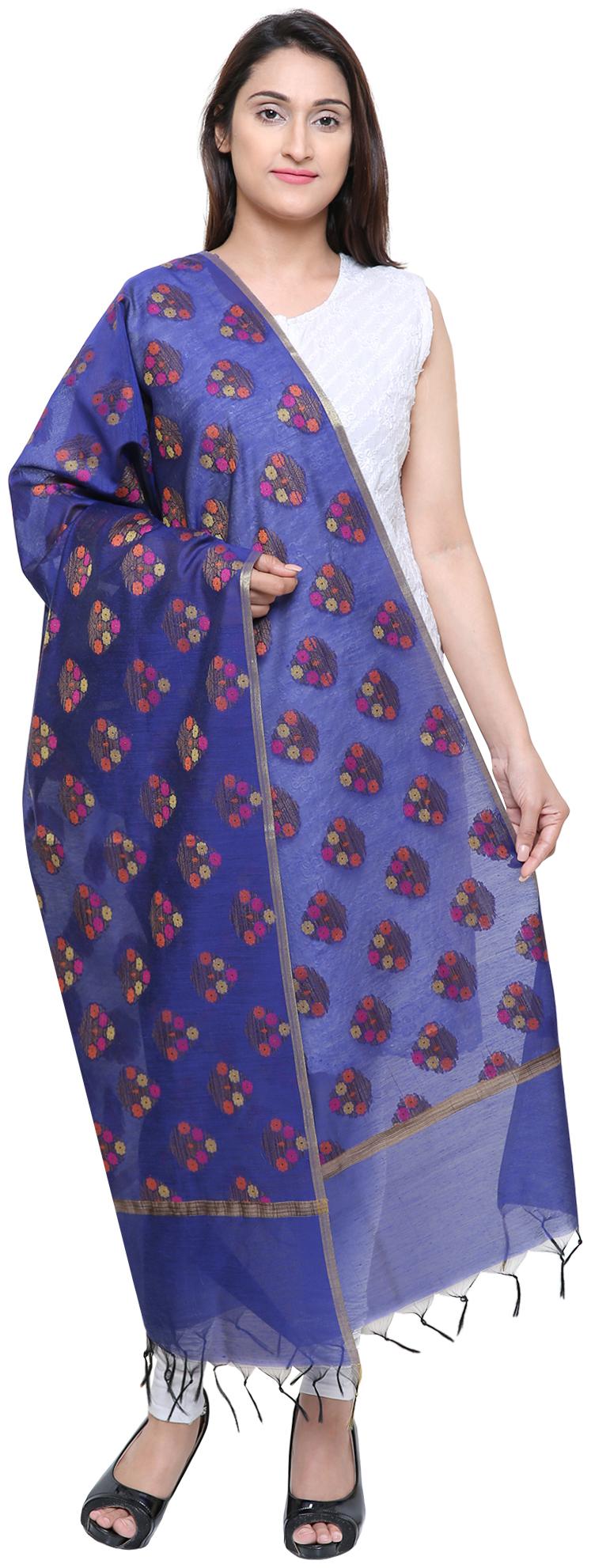 

Loom Legacy Jacquard Wedding Dupatta Blue
