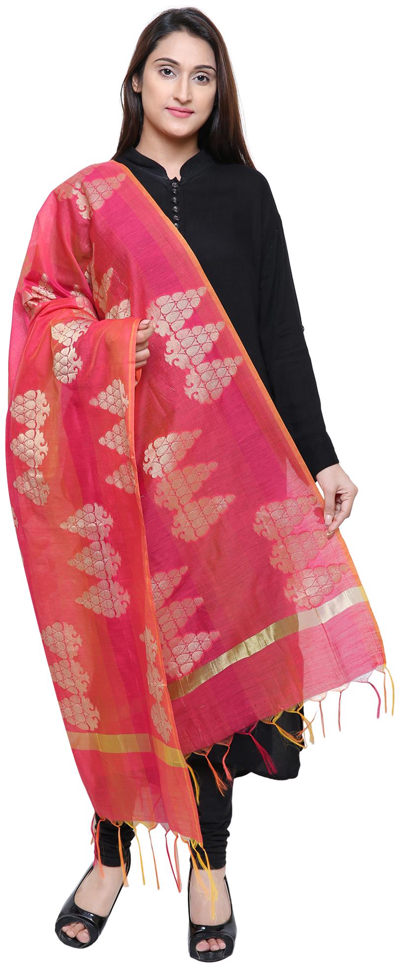 

Loom Legacy Jacquard Wedding Dupatta Pink