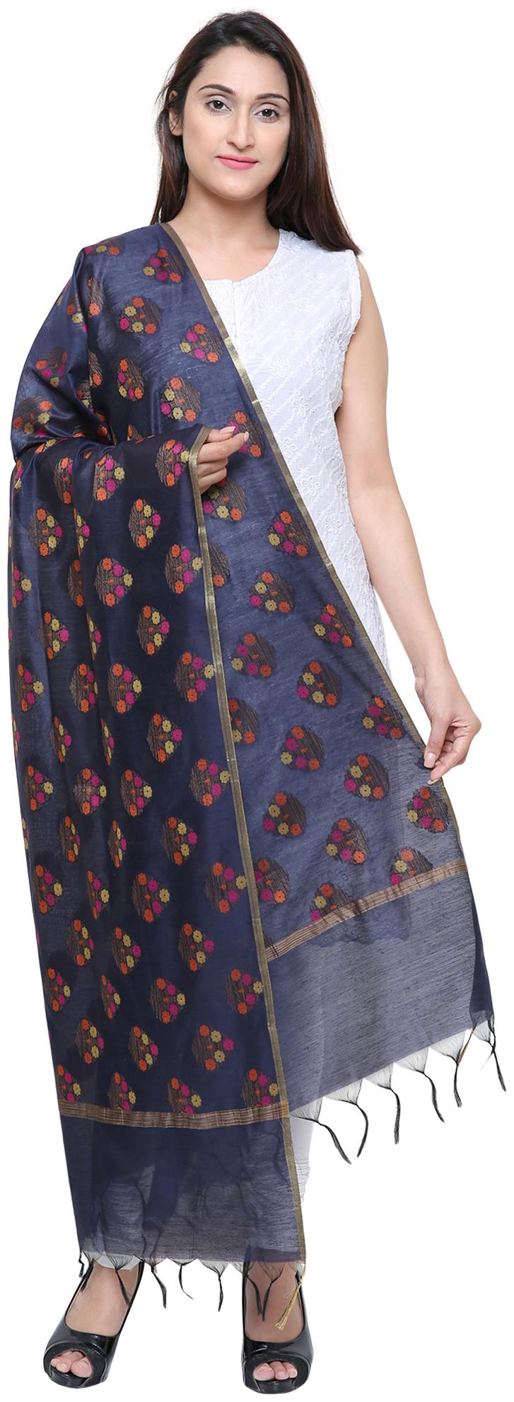 

Loom Legacy Jacquard Wedding Dupatta Blue